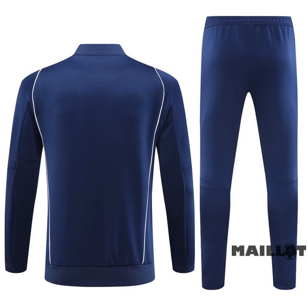 Foot Maillot Pas Cher Ensemble Complet Ropa Deportiva Con Cremallera Larga Italie 2023 Bleu