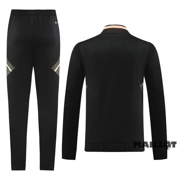 Foot Maillot Pas Cher Ensemble Complet Ropa Deportiva Con Cremallera Larga Juventus 2022 2023 Noir Gris Rose