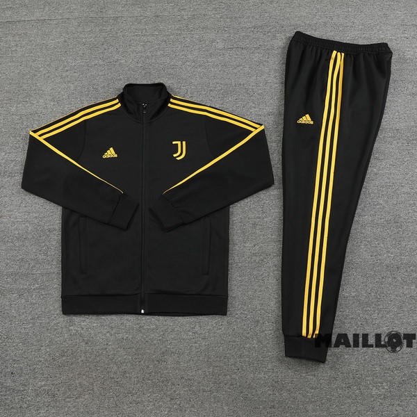 Foot Maillot Pas Cher Ensemble Complet Ropa Deportiva Con Cremallera Larga Juventus 2023 2024 Noir