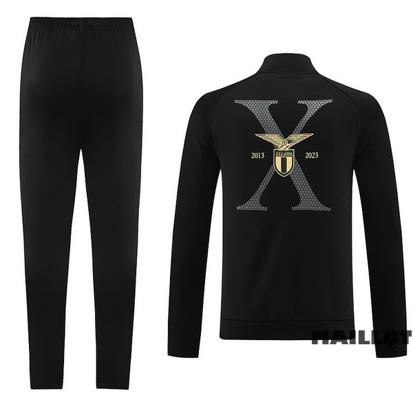 Foot Maillot Pas Cher Ensemble Complet Ropa Deportiva Con Cremallera Larga Lazio 2023 2024 Noir