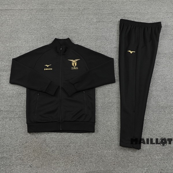 Foot Maillot Pas Cher Ensemble Complet Ropa Deportiva Con Cremallera Larga Lazio 2023 2024 Noir