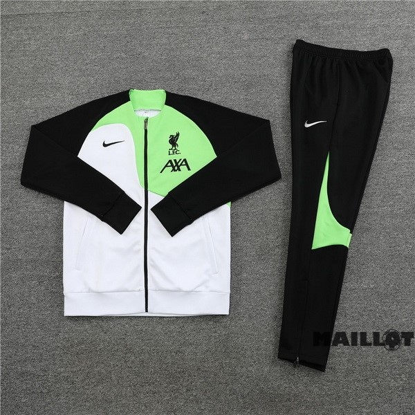 Foot Maillot Pas Cher Ensemble Complet Ropa Deportiva Con Cremallera Larga Liverpool 2022 2023 Blanc Vert Noir