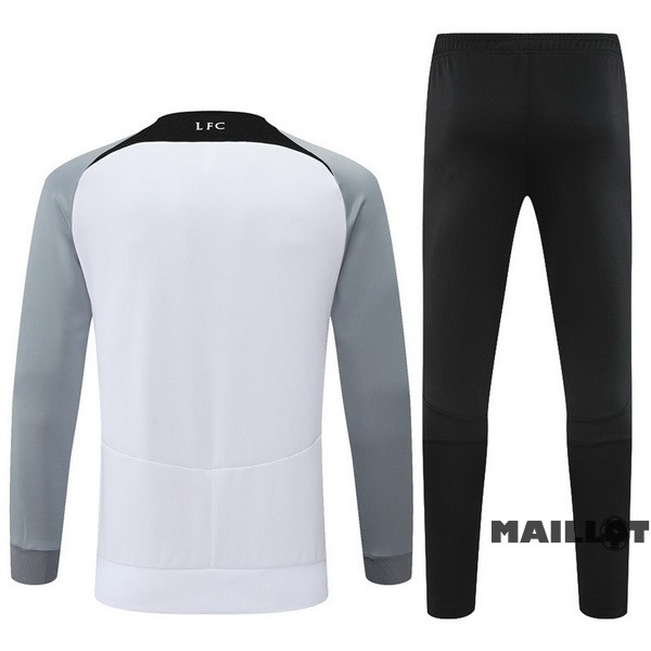 Foot Maillot Pas Cher Ensemble Complet Ropa Deportiva Con Cremallera Larga Liverpool 2022 2023 Gris Blanc Noir