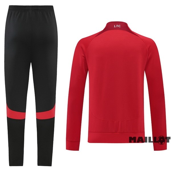 Foot Maillot Pas Cher Ensemble Complet Ropa Deportiva Con Cremallera Larga Liverpool 2022 2023 Noir I Rouge