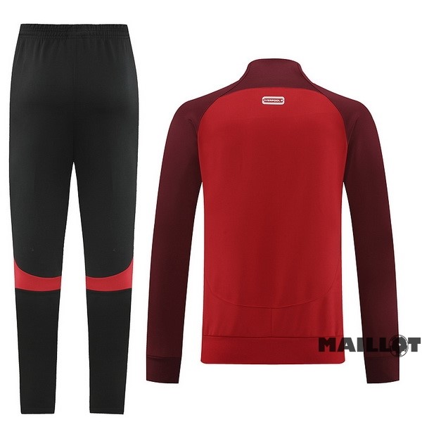 Foot Maillot Pas Cher Ensemble Complet Ropa Deportiva Con Cremallera Larga Liverpool 2022 2023 Noir Rouge