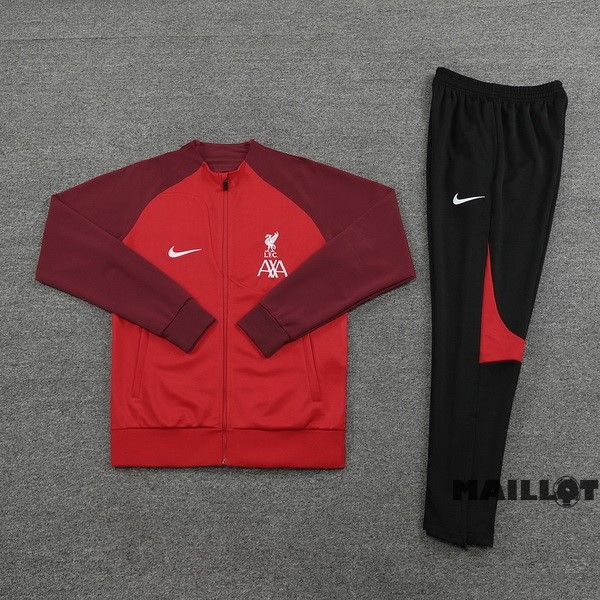 Foot Maillot Pas Cher Ensemble Complet Ropa Deportiva Con Cremallera Larga Liverpool 2022 2023 Noir Rouge