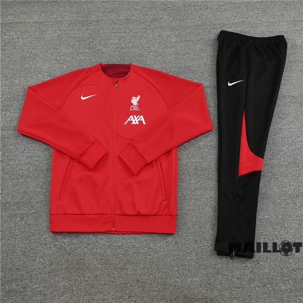 Foot Maillot Pas Cher Ensemble Complet Ropa Deportiva Con Cremallera Larga Liverpool 2022 2023 Rouge Noir