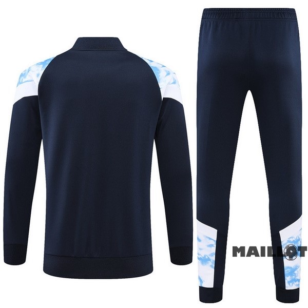 Foot Maillot Pas Cher Ensemble Complet Ropa Deportiva Con Cremallera Larga Manchester City 2022 2023 Bleu
