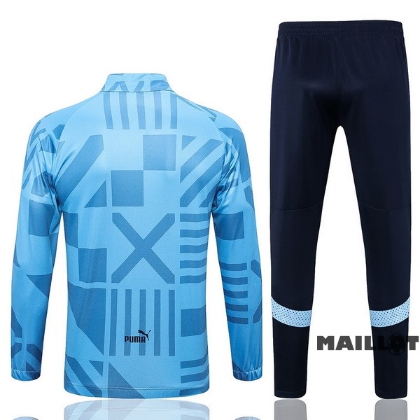 Foot Maillot Pas Cher Ensemble Complet Ropa Deportiva Con Cremallera Larga Manchester City 2022 2023 I Bleu