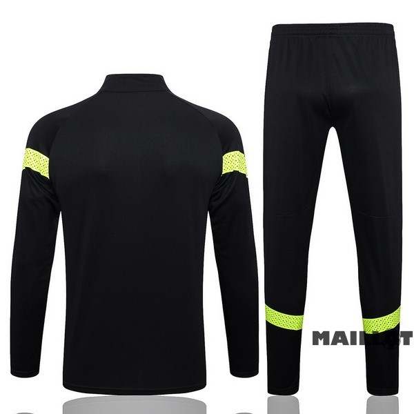 Foot Maillot Pas Cher Ensemble Complet Ropa Deportiva Con Cremallera Larga Manchester City 2022 2023 Noir