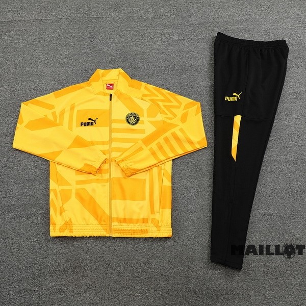 Foot Maillot Pas Cher Ensemble Complet Ropa Deportiva Con Cremallera Larga Manchester City 2022 2023 Noir