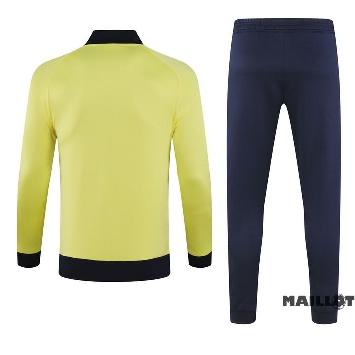 Foot Maillot Pas Cher Ensemble Complet Ropa Deportiva Con Cremallera Larga Manchester City 2023 2024 Bleu Marine I Jaune