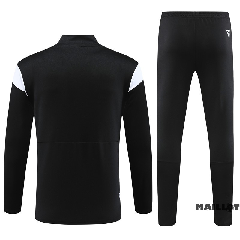 Foot Maillot Pas Cher Ensemble Complet Ropa Deportiva Con Cremallera Larga Manchester City Enfant 2023 2024 Noir Blanc
