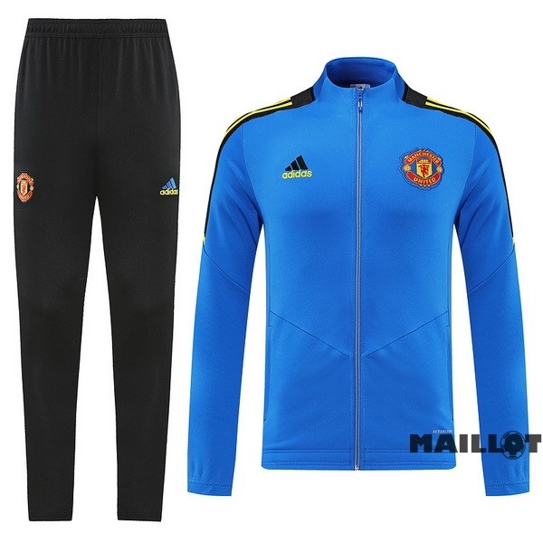 Foot Maillot Pas Cher Ensemble Complet Ropa Deportiva Con Cremallera Larga Manchester United 2022 2023 Noir