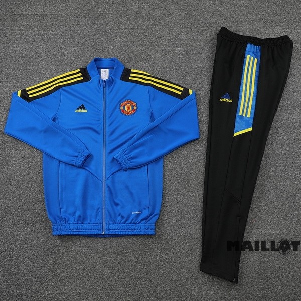 Foot Maillot Pas Cher Ensemble Complet Ropa Deportiva Con Cremallera Larga Manchester United 2022 2023 Noir