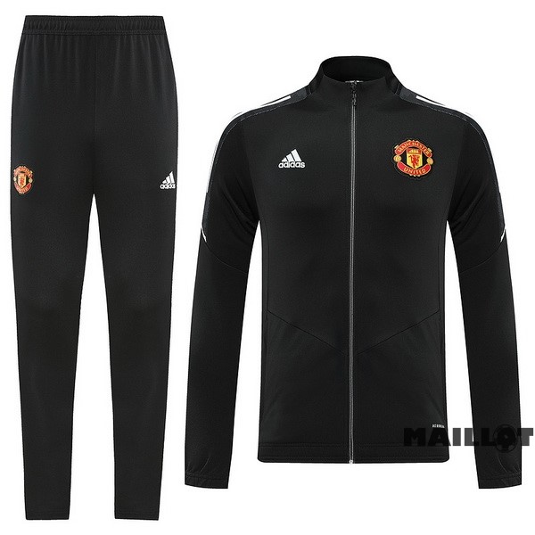 Foot Maillot Pas Cher Ensemble Complet Ropa Deportiva Con Cremallera Larga Manchester United 2022 2023 Noir