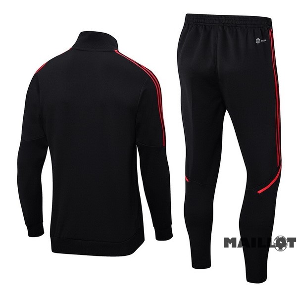 Foot Maillot Pas Cher Ensemble Complet Ropa Deportiva Con Cremallera Larga Manchester United 2022 2023 Noir