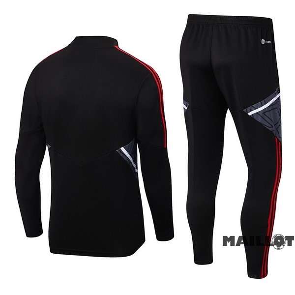 Foot Maillot Pas Cher Ensemble Complet Ropa Deportiva Con Cremallera Larga Manchester United 2022 2023 Noir