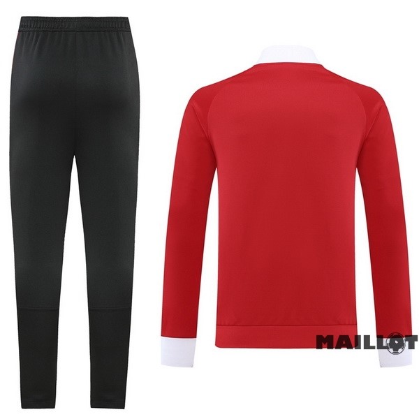 Foot Maillot Pas Cher Ensemble Complet Ropa Deportiva Con Cremallera Larga Manchester United 2022 2023 Rouge Noir