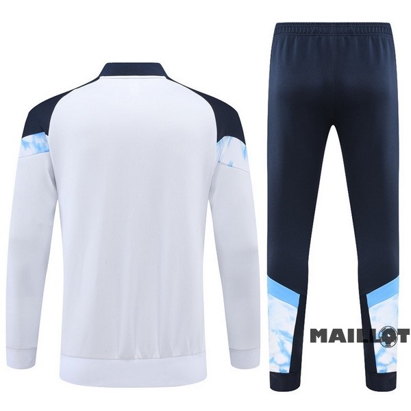 Foot Maillot Pas Cher Ensemble Complet Ropa Deportiva Con Cremallera Larga Marsella 2022 2023 Blanc Bleu