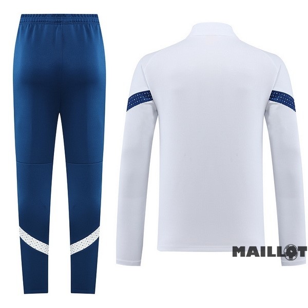 Foot Maillot Pas Cher Ensemble Complet Ropa Deportiva Con Cremallera Larga Marsella 2022 2023 Bleu Blanc