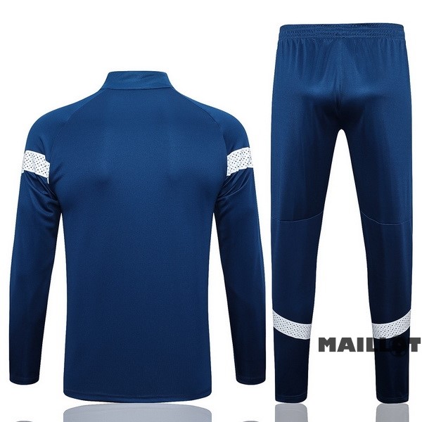 Foot Maillot Pas Cher Ensemble Complet Ropa Deportiva Con Cremallera Larga Marsella 2022 2023 Bleu Marine I Blanc