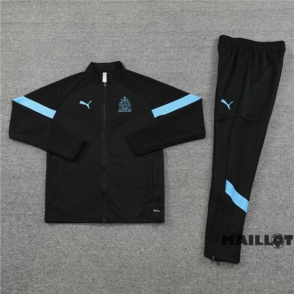 Foot Maillot Pas Cher Ensemble Complet Ropa Deportiva Con Cremallera Larga Marsella 2022 2023 Noir
