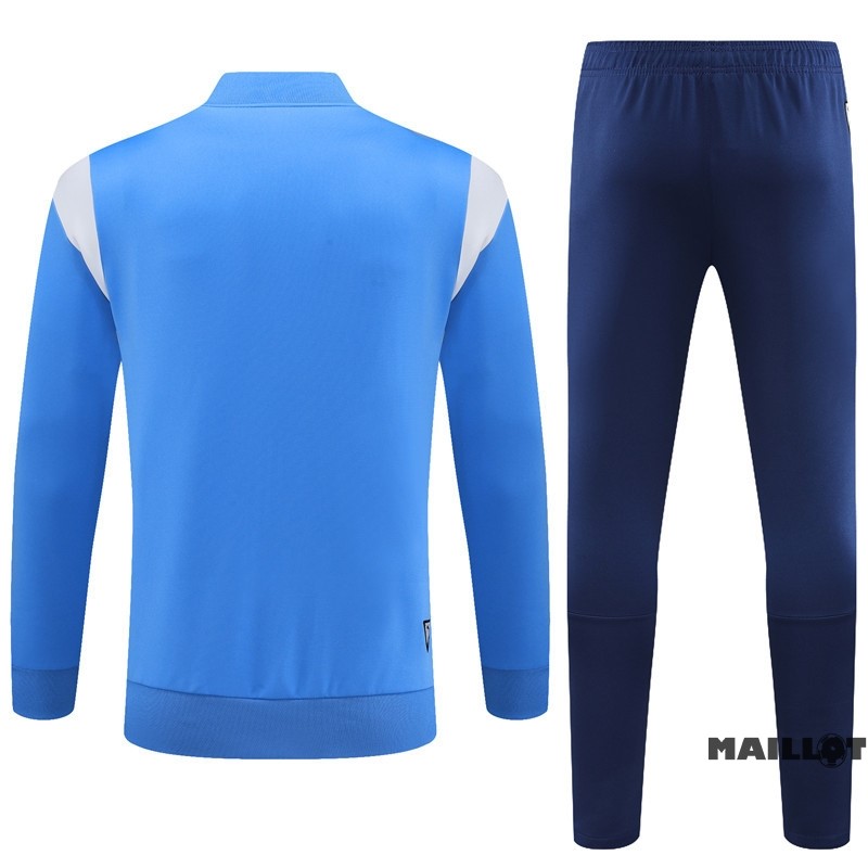 Foot Maillot Pas Cher Ensemble Complet Ropa Deportiva Con Cremallera Larga Marsella Enfant 2023 2024 Bleu III Blanc