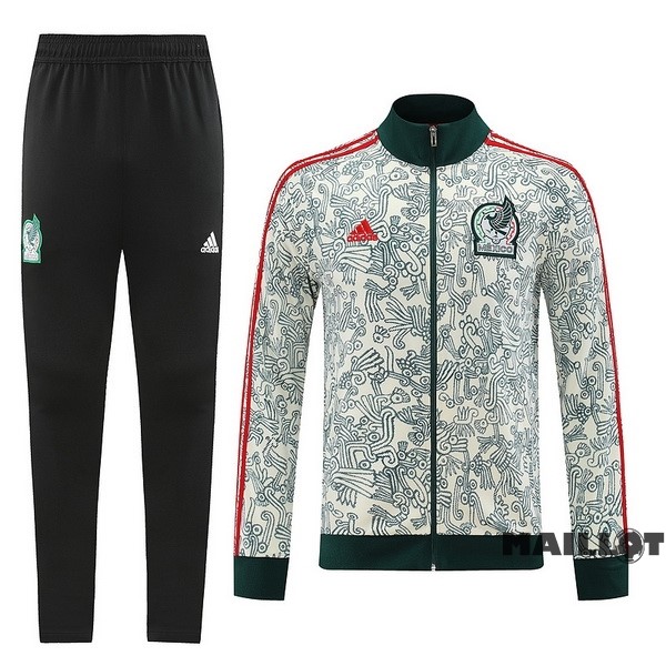 Foot Maillot Pas Cher Ensemble Complet Ropa Deportiva Con Cremallera Larga Mexique 2022 Noir Vert