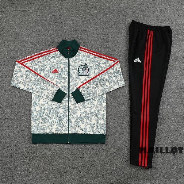 Foot Maillot Pas Cher Ensemble Complet Ropa Deportiva Con Cremallera Larga Mexique 2022 Noir Vert