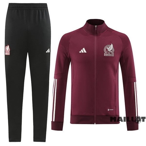 Foot Maillot Pas Cher Ensemble Complet Ropa Deportiva Con Cremallera Larga Mexique 2022 Rouge Noir