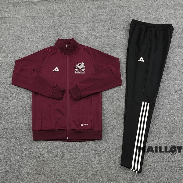 Foot Maillot Pas Cher Ensemble Complet Ropa Deportiva Con Cremallera Larga Mexique 2022 Rouge Noir