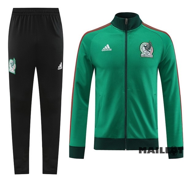 Foot Maillot Pas Cher Ensemble Complet Ropa Deportiva Con Cremallera Larga Mexique 2022 Vert I Noir