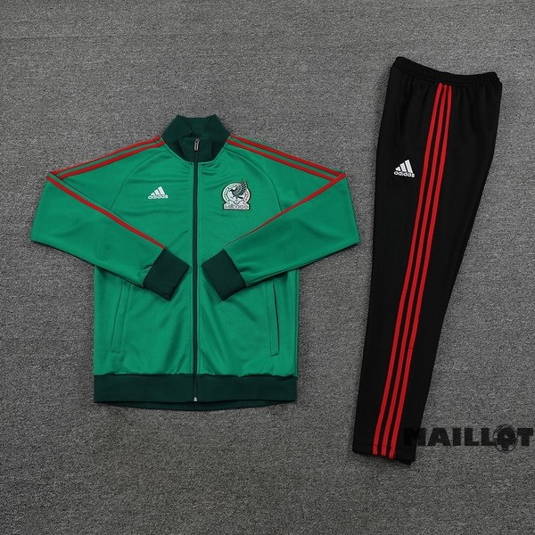 Foot Maillot Pas Cher Ensemble Complet Ropa Deportiva Con Cremallera Larga Mexique 2022 Vert I Noir