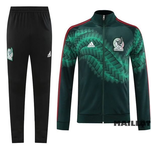Foot Maillot Pas Cher Ensemble Complet Ropa Deportiva Con Cremallera Larga Mexique 2022 Vert
