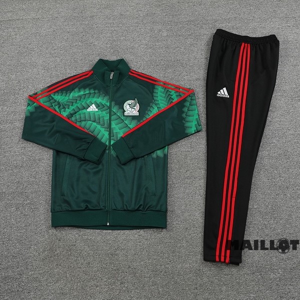 Foot Maillot Pas Cher Ensemble Complet Ropa Deportiva Con Cremallera Larga Mexique 2022 Vert
