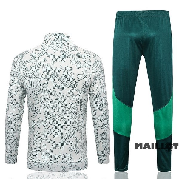 Foot Maillot Pas Cher Ensemble Complet Ropa Deportiva Con Cremallera Larga Mexique 2023 Blanc Vert