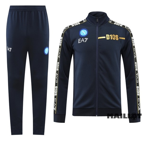 Foot Maillot Pas Cher Ensemble Complet Ropa Deportiva Con Cremallera Larga Napoli 2022 2023 Bleu Marine