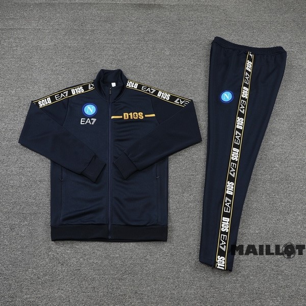 Foot Maillot Pas Cher Ensemble Complet Ropa Deportiva Con Cremallera Larga Napoli 2022 2023 Bleu Marine