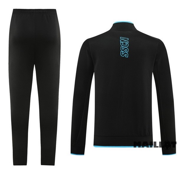 Foot Maillot Pas Cher Ensemble Complet Ropa Deportiva Con Cremallera Larga Napoli 2023 2024 Noir