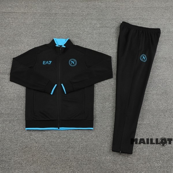 Foot Maillot Pas Cher Ensemble Complet Ropa Deportiva Con Cremallera Larga Napoli 2023 2024 Noir