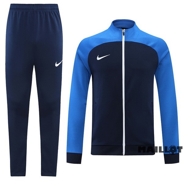 Foot Maillot Pas Cher Ensemble Complet Ropa Deportiva Con Cremallera Larga Nike 2022 2023 III Bleu