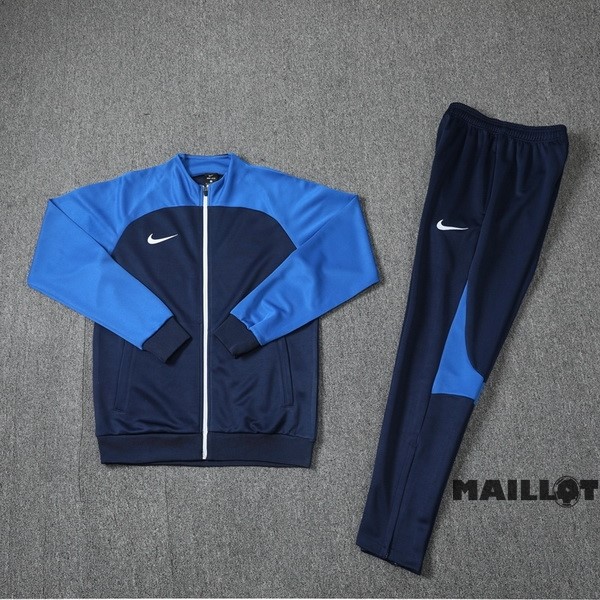 Foot Maillot Pas Cher Ensemble Complet Ropa Deportiva Con Cremallera Larga Nike 2022 2023 III Bleu