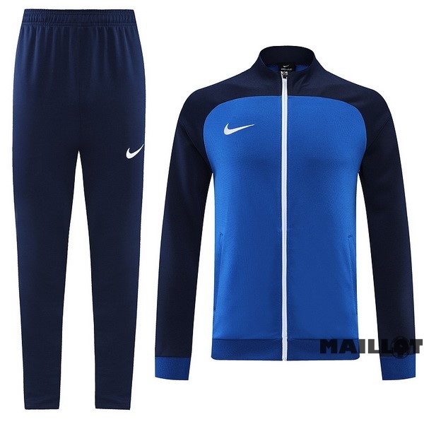 Foot Maillot Pas Cher Ensemble Complet Ropa Deportiva Con Cremallera Larga Nike 2022 2023 II Bleu