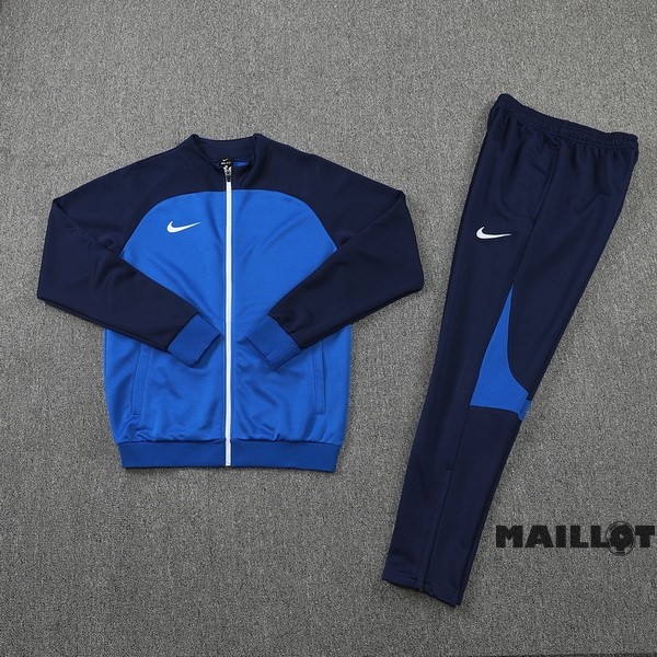 Foot Maillot Pas Cher Ensemble Complet Ropa Deportiva Con Cremallera Larga Nike 2022 2023 II Bleu