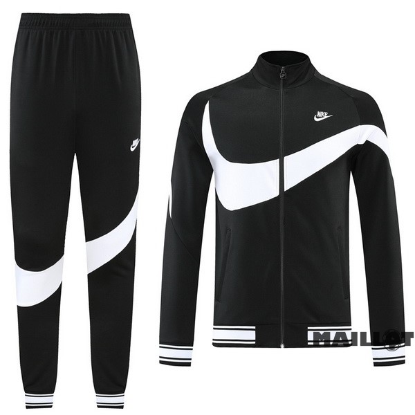 Foot Maillot Pas Cher Ensemble Complet Ropa Deportiva Con Cremallera Larga Nike 2022 2023 Noir Blanc