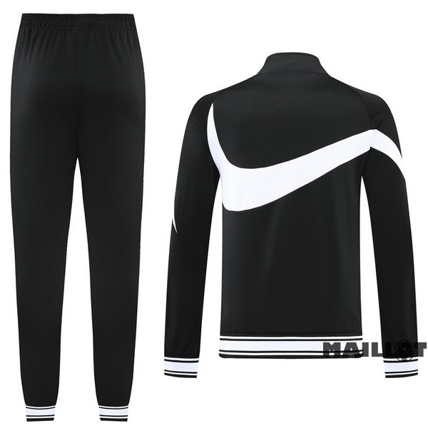 Foot Maillot Pas Cher Ensemble Complet Ropa Deportiva Con Cremallera Larga Nike 2022 2023 Noir Blanc