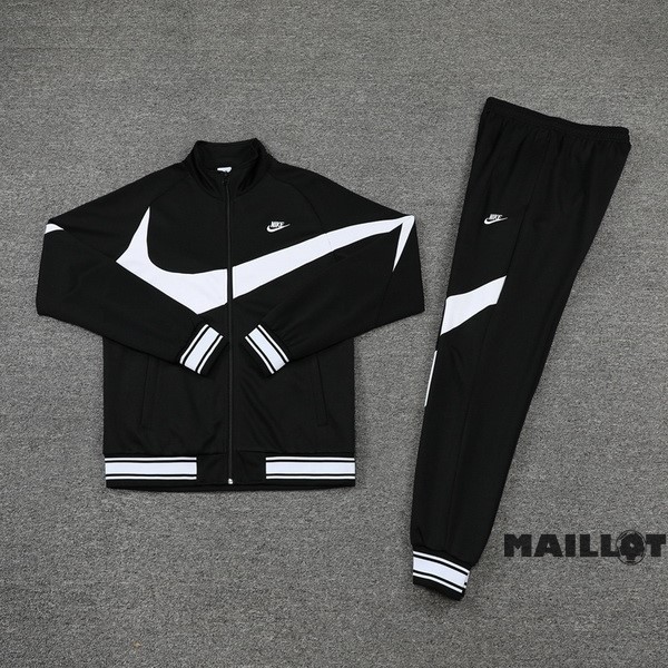 Foot Maillot Pas Cher Ensemble Complet Ropa Deportiva Con Cremallera Larga Nike 2022 2023 Noir Blanc