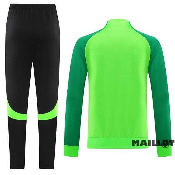 Foot Maillot Pas Cher Ensemble Complet Ropa Deportiva Con Cremallera Larga Nike 2022 2023 Noir II Vert