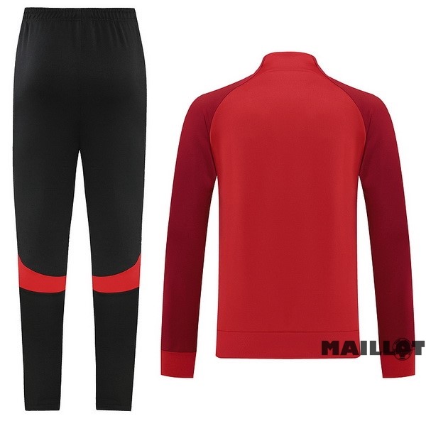 Foot Maillot Pas Cher Ensemble Complet Ropa Deportiva Con Cremallera Larga Nike 2022 2023 Noir I Rouge